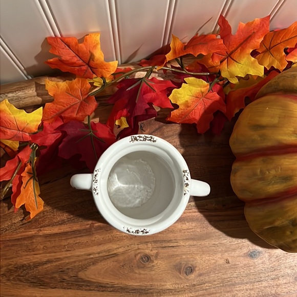 🍁Clearance- Farmhouse Fall Gather Ceramic Milk Jug Vase-Like New - Picture 7 of 13